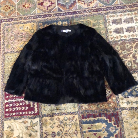 EUC black j.lo faux fur jacket - Picture 1 of 8